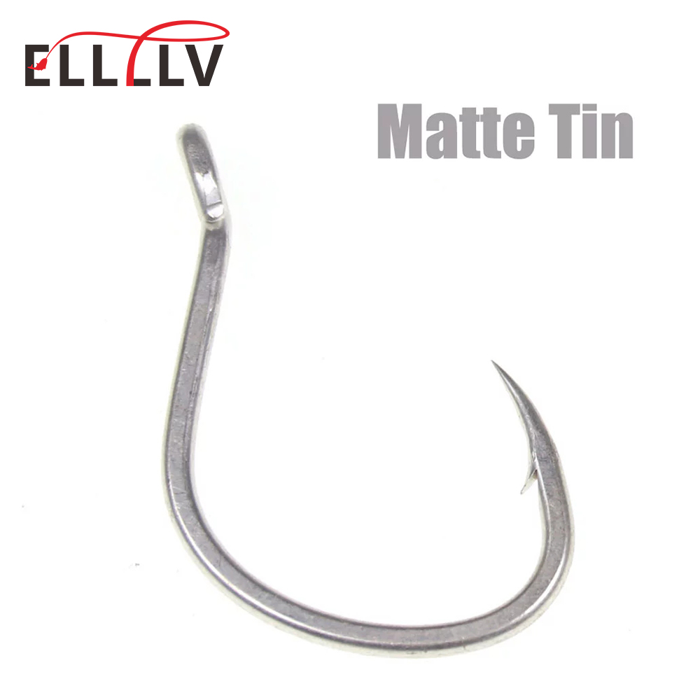 Fishing Hook Barbless - 10pcs ดีบุก Anti-Rust น้ำเค็ม Fishhooks เหล็กกล้าคาร์บอนสูง