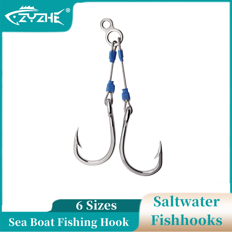 Fishing Hook Barbless - ตะขอเหล็ก ZYZHE สำหรับตกปลา 6 ขนาด ตะขอเหล็กกล้าคาร์บอนสูง