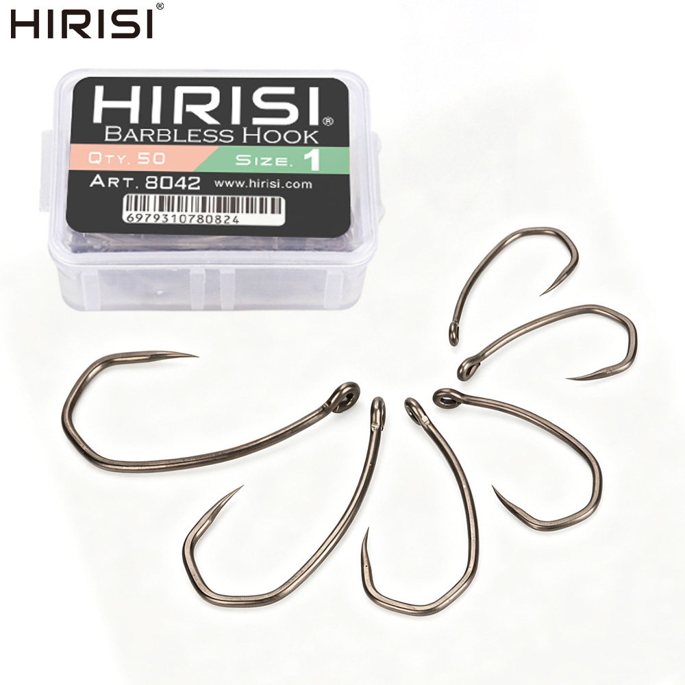 Fishing Hook Barbless - ฮิริซิ 8042 ชุดเบ็ดตกปลาเคลือบ PTFE 100 ชิ้น