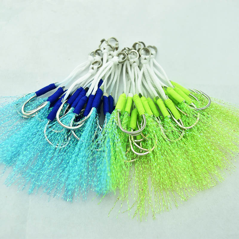 Fishing Hook Assortment - 5ชิ้น/ถุงขนาด10ถึง20เรือตกปลา Feather เชือกตะขอ Overweight High-Carbon Steel