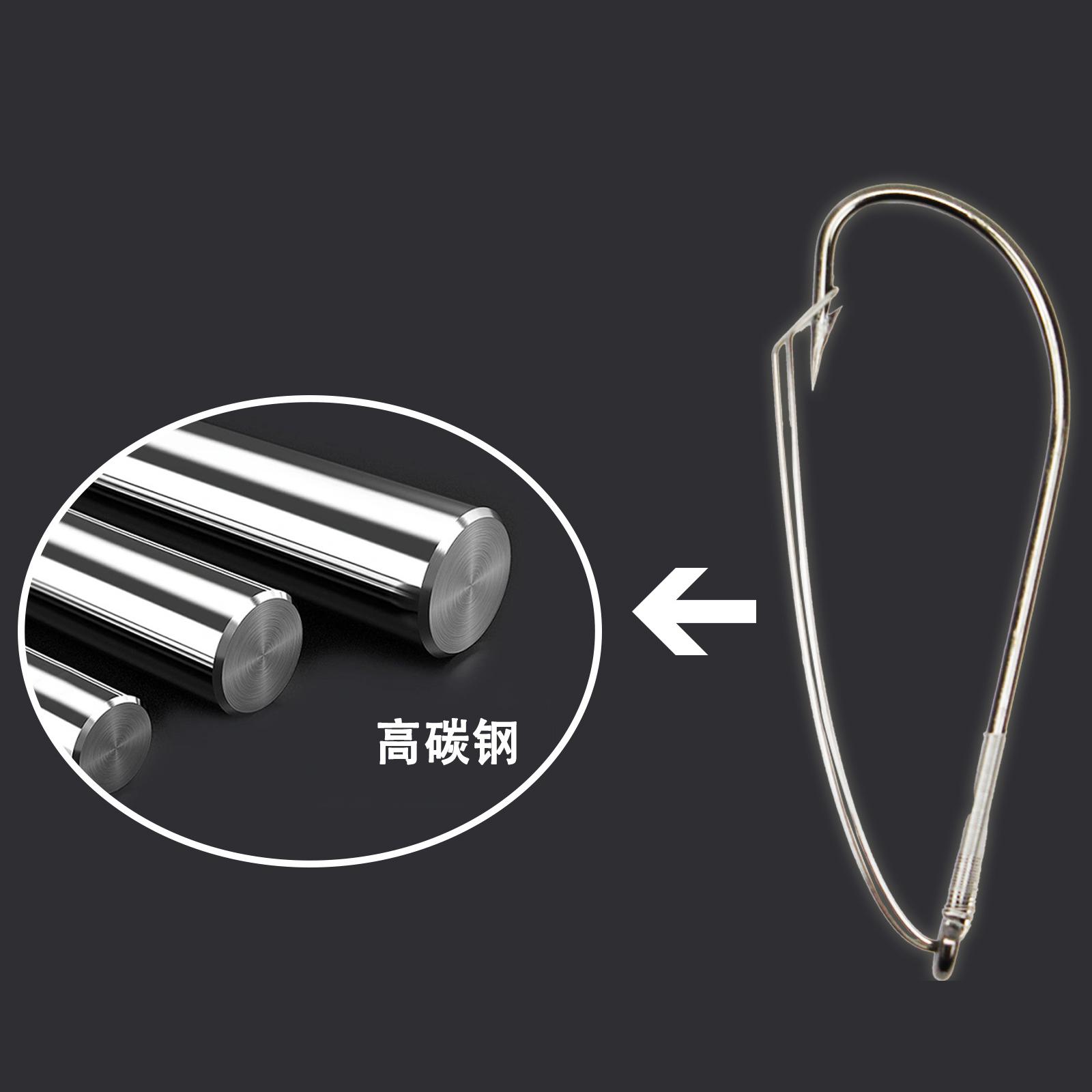 Fishing Hook Weedless - ชุดเบ็ดตกปลาแบบไม่มีสายหนาม สำหรับปลาแบส ทำจากเหล็กคาร์บอน พร้อมตัวล็อคเบ็ดและเหยื่อล่อ สำหรับชุดอุปกรณ์ตกปลาครบชุด