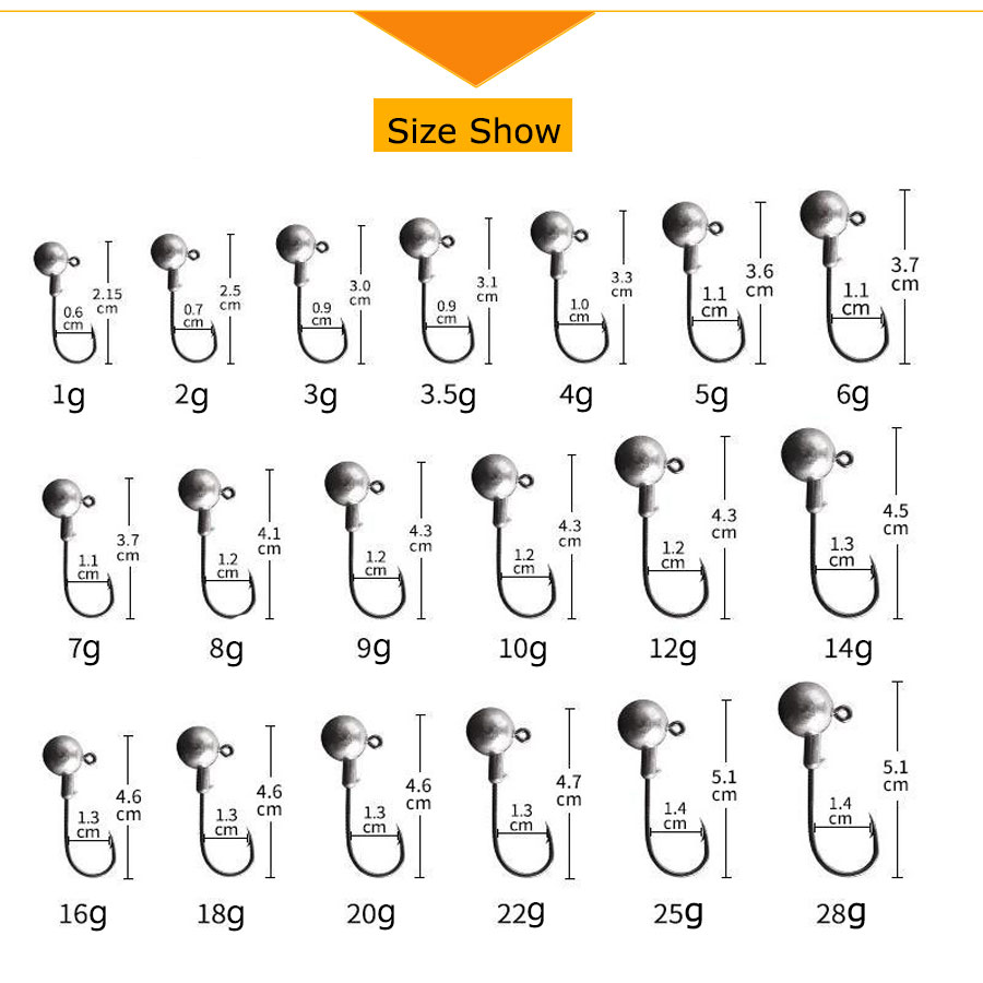 หัวจิ๊กเบ็ดตกปลา 1 กรัม 2 กรัม - Fishing Hook Assortment บทวิจารณ์และราคา