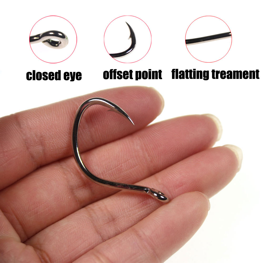 10pcs Bright ชุบดีบุก Anti-Rus - Fishing Hook Offset บทวิจารณ์และราคา