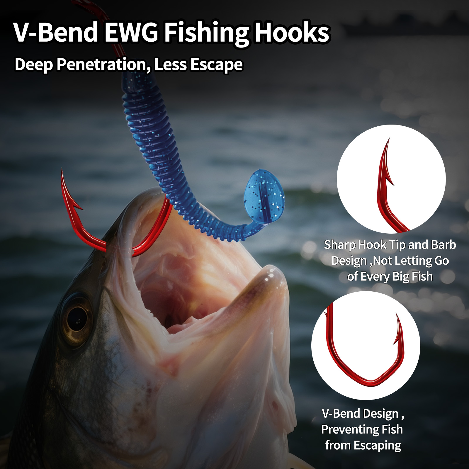 เบ็ดตกปลา 9KM Baitholder 50-10 - Fishing Hook Offset บทวิจารณ์และราคา