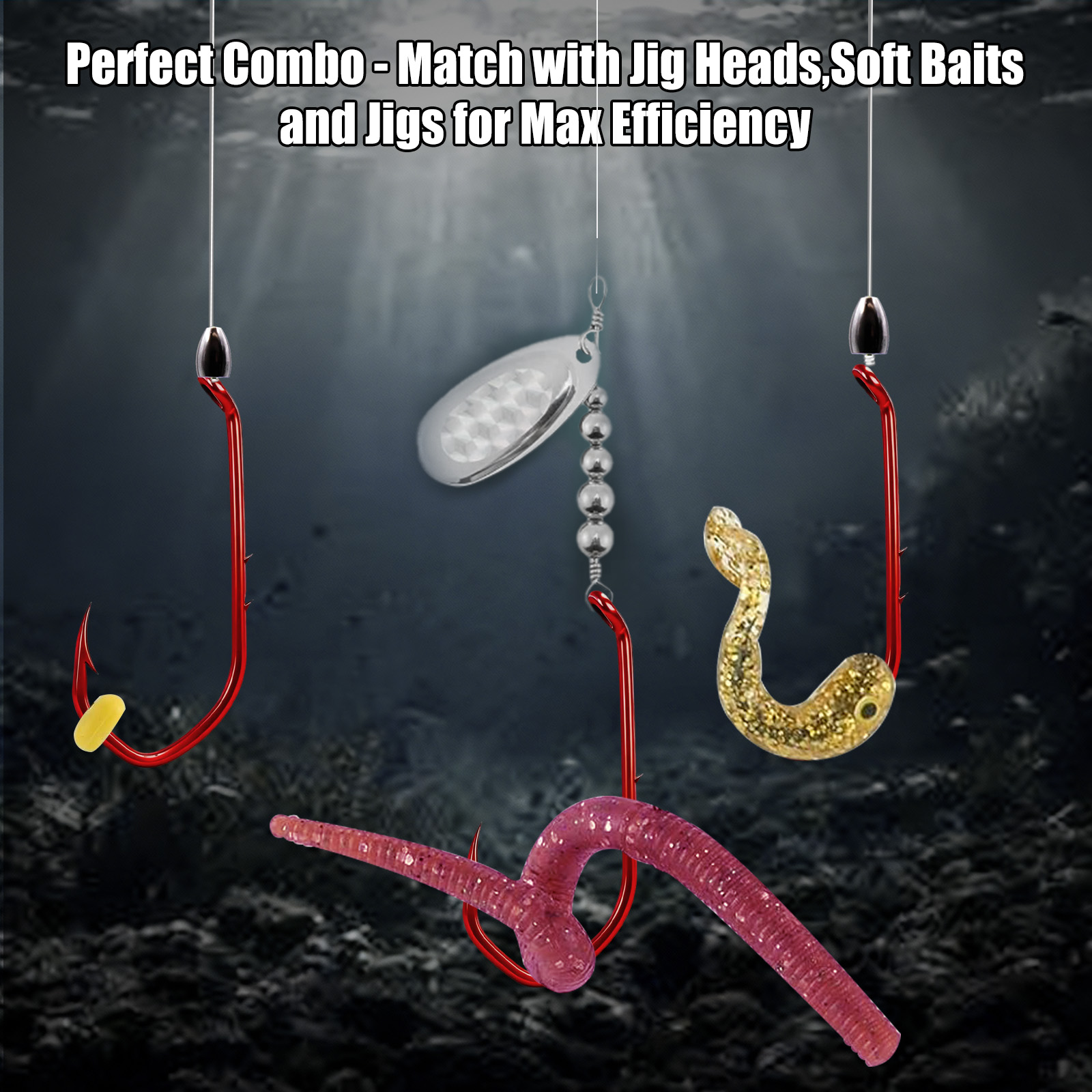 เบ็ดตกปลา 9KM Baitholder 50-10 - Fishing Hook Offset บทวิจารณ์และราคา