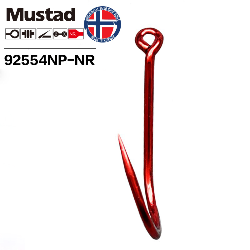 Mustad สีแดงขนาดใหญ่ 2X ฆ่าตัว - Fishing Hook Offset บทวิจารณ์และราคา