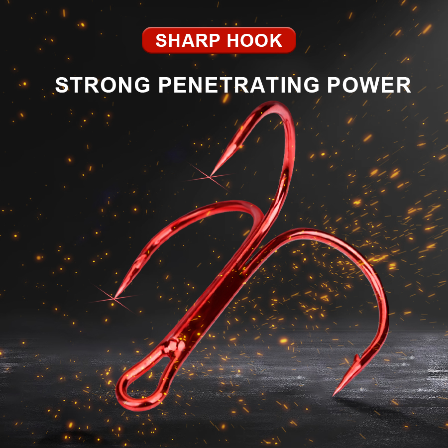 เบ็ดตกปลาคาร์บอนสูง ตะขอสามทาง - Fishing Hook Offset บทวิจารณ์และราคา